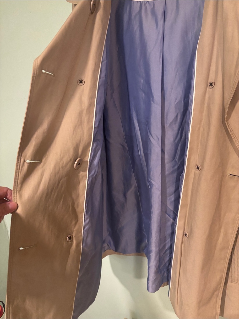London Fog Tan Double-Breasted Trench Coat - Picture 4 of 5